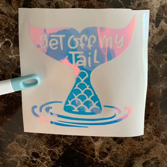 Hologram Mermaid Get Off My Tail Car Window Decal - Picture 5 of 7